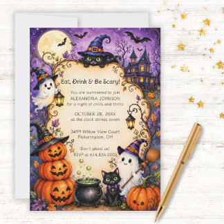 Whimsical Halloween Party Invitation