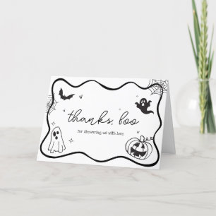 Whimsical Halloween Scribble Baby Shower Thank You Card