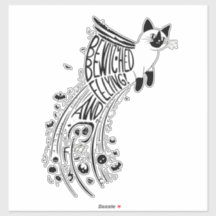 Whimsical Halloween Soar: Siamese Cat in Flight