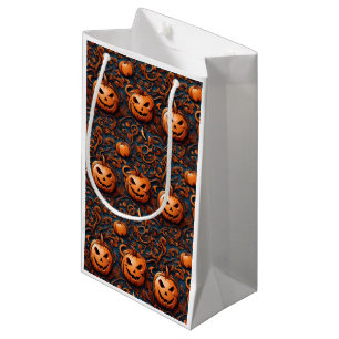 Whimsical Halloween-themed Pumpkin Small Gift Bag