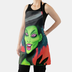 Whimsical Halloween Witch Apron