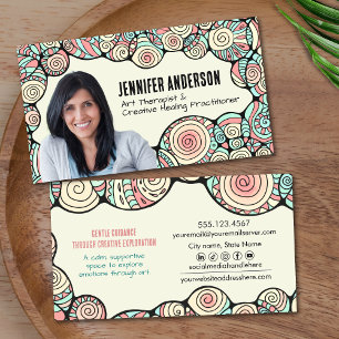 Whimsical Hand-Drawn Art Therapist  Business Card