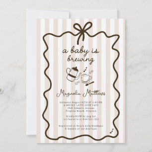 Whimsical Hand Drawn Baby is Brewing Baby Shower  Invitation