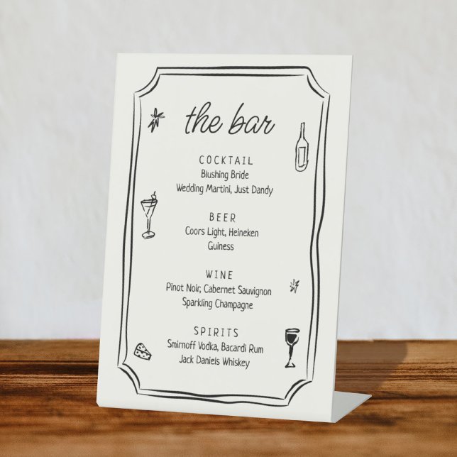 Whimsical Hand Drawn Bar Menu Sign (Creator Uploaded)