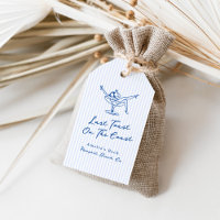 Whimsical Hand Drawn Blue Last Toast on the Coast
