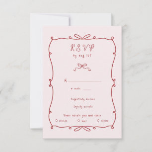 Whimsical Hand Drawn Bows RSVP Response Card