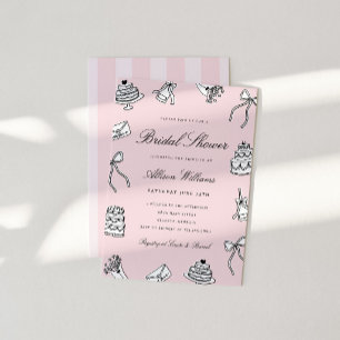 Whimsical Hand Drawn Bridal Shower Invitation