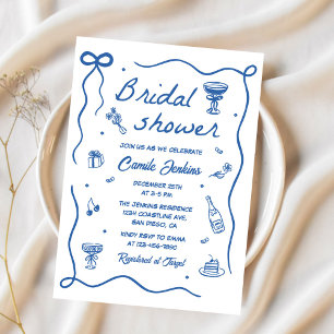 Whimsical Hand Drawn Bridal Shower Invitation