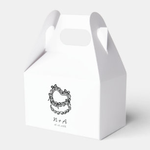 Whimsical Hand-Drawn Cake Wedding Favor Box