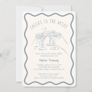 Whimsical Hand Drawn Cheers to the Bride Invitation