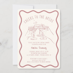 Whimsical Hand Drawn Cheers to the Bride Invitation