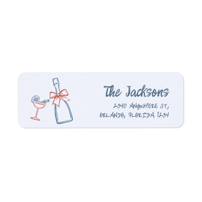 Whimsical Hand Drawn Christmas Return Address (Front)