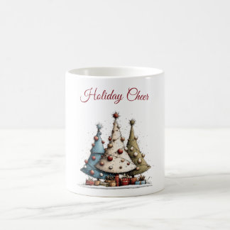 Whimsical Hand-Drawn Christmas Tree Pattern  Coffee Mug