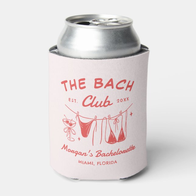 Whimsical Hand Drawn Coastal Bachelorette  Can Cooler (Can Front)