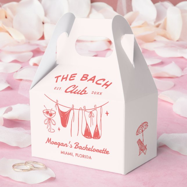 Whimsical Hand Drawn Coastal Bachelorette  Favor Box (Wedding)