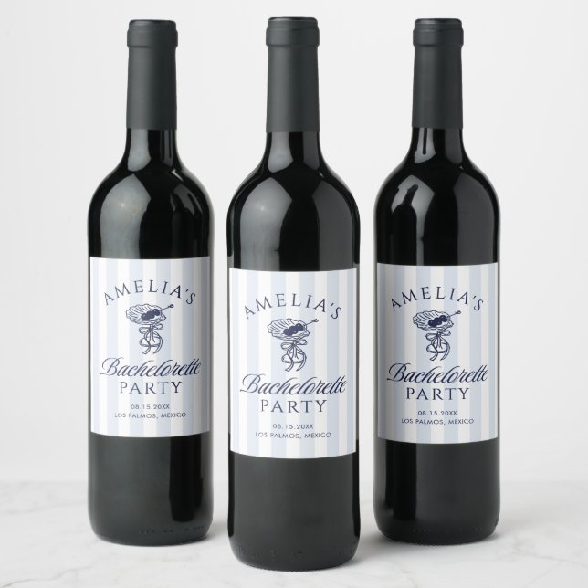 Whimsical Hand Drawn Cocktail Bachelorette Weekend Wine Label (Bottles)