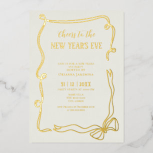Whimsical Hand Drawn Coquette New Years Eve Party