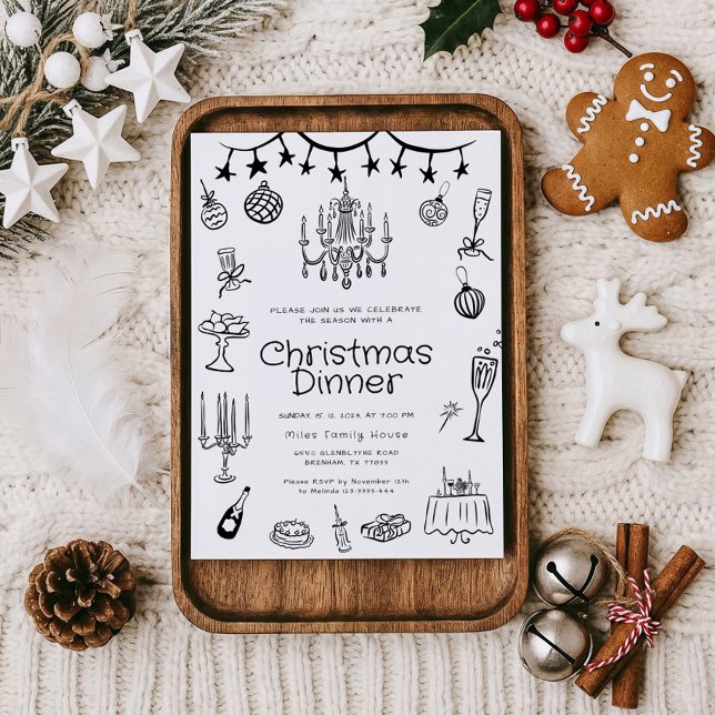 Whimsical Hand Drawn Dinner Party Invitation (Creator Uploaded)