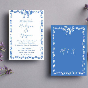 Whimsical Hand Drawn Doodles Wedding Invitation