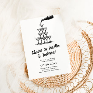 Whimsical Hand Drawn Engagement Party Invitation