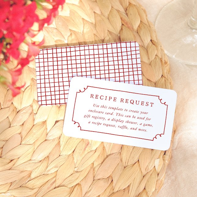 Whimsical Hand Drawn Frame Bridal Shower Enclosure Card (Card Front & Back Mock-up)