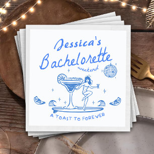 Whimsical Hand drawn Funky Beach Bachelorette Napkin