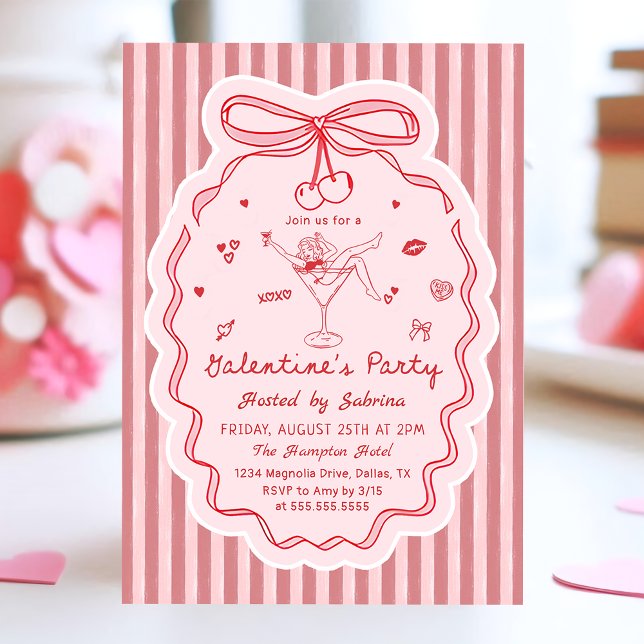 Whimsical Hand Drawn Galentine's Day Invitation (Creator Uploaded)