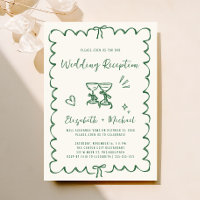 Whimsical Hand Drawn Green Wedding Reception