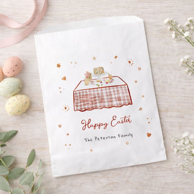 Whimsical Hand Drawn Happy Easter Favour Bag (Creator Uploaded)