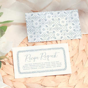 Whimsical Hand Drawn Lemon   Blue Bridal Shower Enclosure Card