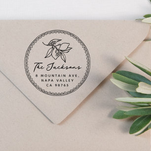 Whimsical Hand Drawn Lemon Name & Return Address Self-inking Stamp