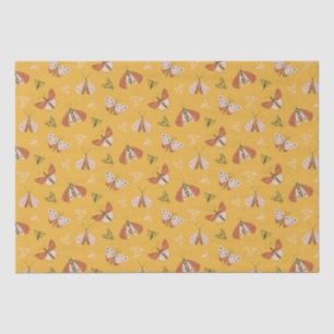 Whimsical hand drawn moths boho pattern  tissue paper