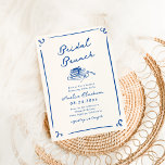 Whimsical Hand Drawn Navy Blue Bridal Brunch Invitation<br><div class="desc">This adorable design features hand drawn elements and a whimsical bold text.</div>