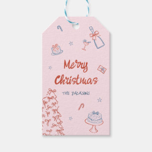 Whimsical Hand Drawn Oh What Fun Christmas Party  Gift Tags