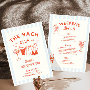 Whimsical Hand Drawn Orange Cocktail Bachelorette Invitation