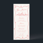 Whimsical Hand Drawn Pastel Coral Wedding Menu<br><div class="desc">This adorable design features hand drawn elements and a whimsical bold text.</div>