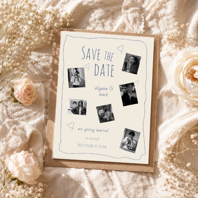 Whimsical Hand Drawn Photo Doodle Save The Date (Creator Uploaded)