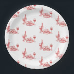 Whimsical Hand Drawn Pizza Wine Bridal Shower Paper Plate<br><div class="desc">Whimsical Hand Drawn Pizza Wine Bridal Shower Paper Plates</div>