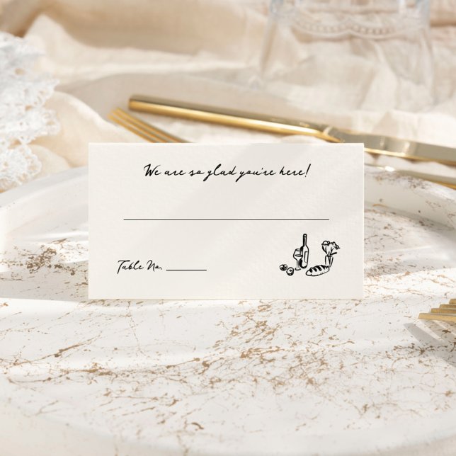 Whimsical Hand Drawn Place Card (Creator Uploaded)