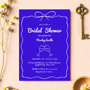  Whimsical Hand Drawn Quirky Modern Bridal Shower Invitation