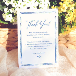 Whimsical Hand Drawn Retro Frame Bridal Shower Thank You Card