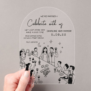 Whimsical Hand Drawn Scribble Wedding Invitation