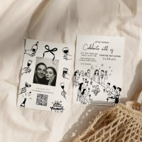Whimsical Hand Drawn Scribble Wedding Invitation