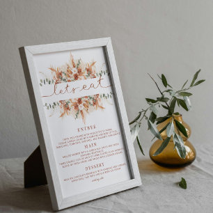 Whimsical Hand Drawn Script wedding Menu Poster