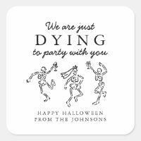 Whimsical Hand Drawn Skeletons Halloween Party