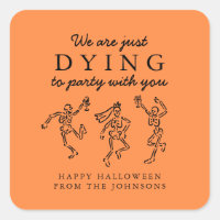 Whimsical Hand Drawn Skeletons Halloween Party