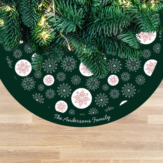 Whimsical Hand Drawn Snowflake Pattern  Fleece Tree Skirt (Creator Uploaded)