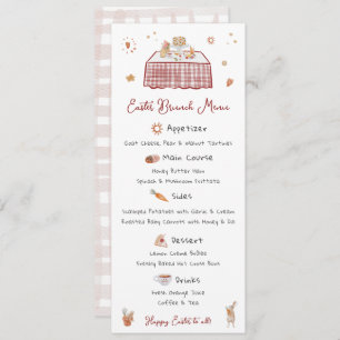 Whimsical Hand Drawn Spring Easter Brunch Menu