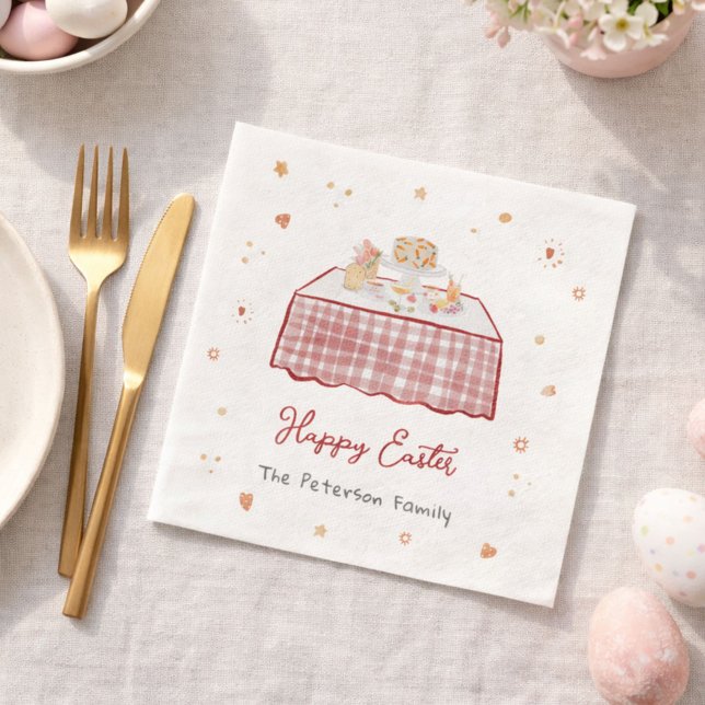 Whimsical Hand Drawn Spring Easter Brunch Napkin (Creator Uploaded)