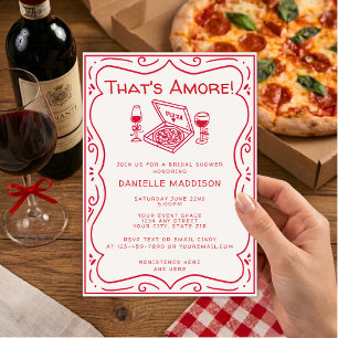 Whimsical Hand Drawn That's Amore Bridal Shower Invitation